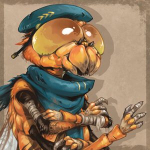 portrait of a humanized dragonfly with aviator clothes